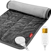 Comfytemp Weighted Heating Pad for Period & Back, 2.2lb FSA Eligible Menstrual Heated Pad, Birthday Gifts for Mom/Women/Wife, 12" x 24" HSA Electric Heat Pad with 9 Heat Level for Neck Shoulder, Gray