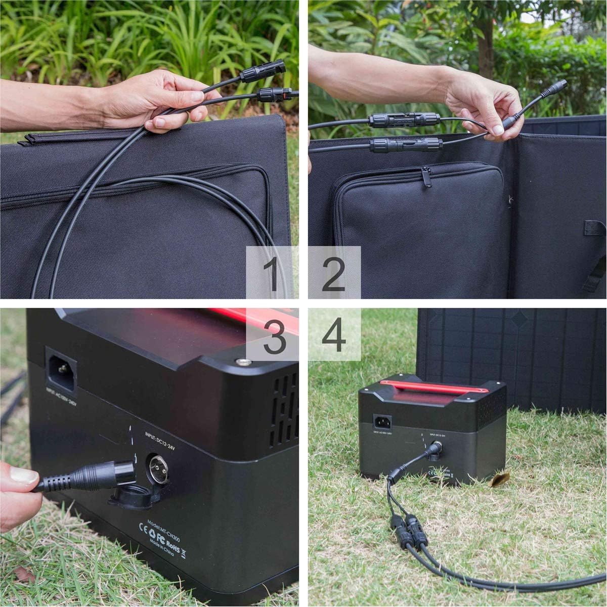 Rockpals SP003 100W Foldable Solar Panel Charger for Suaoki Portable Generator / 8mm Goal Zero Yeti Power Station/Jackery Explorer 240, Webetop Battery Pack/USB Devices, with 3 USB Ports