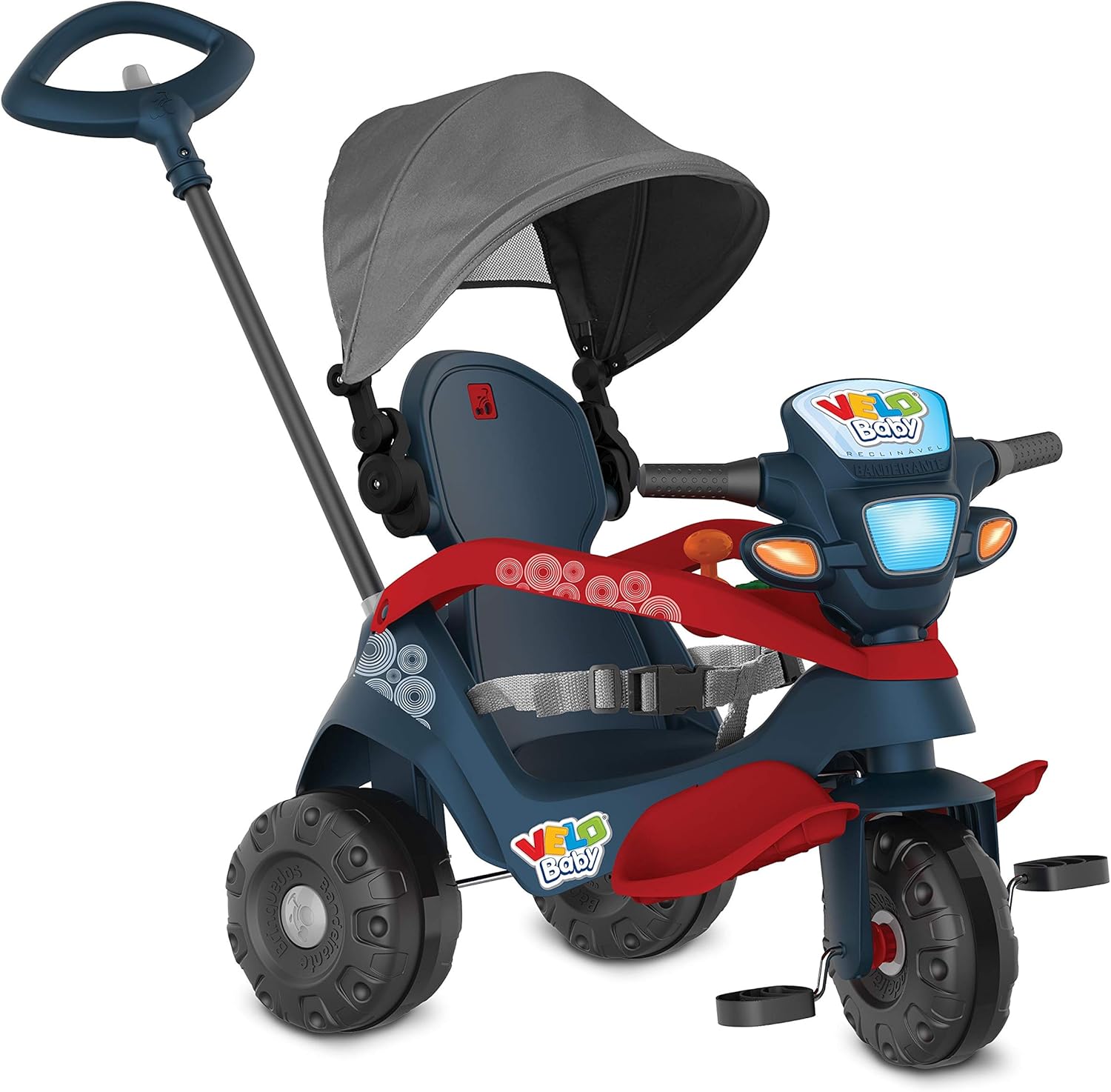 Triciclo Velobaby Reclinavel C/ Capota Passeio & Pedal, Bandeirante