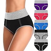 MISSWHO Cotton High Waisted Womens Underwear Soft Stretch Breathable Full Coverage Ladies Panties Multipack