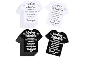 YHNTGB 240pcs T Shirt Washing Instructions Cards Clothing Package Insert Care Direction for Home Small Business Supplies White and Black 3.54x3.54Inch