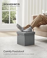 SONGMICS Storage Ottoman Set of 2 30x30x30 cm Light Grey LSF028G42 view 2