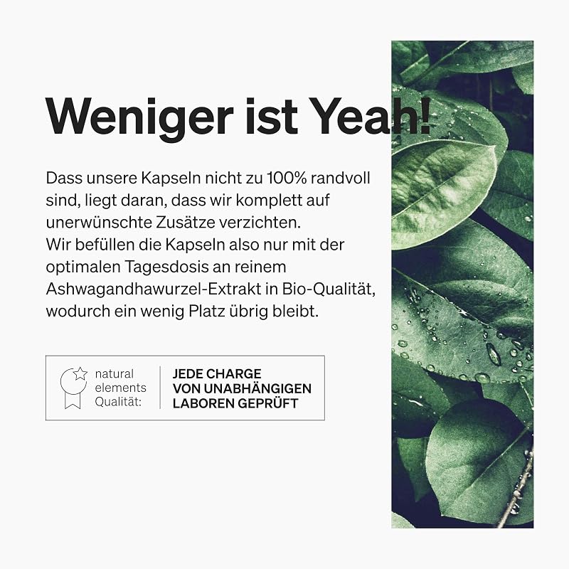 Bio-Ashwagandha – KSM-66® Premiumrohstoff (180 Kapseln mit überdurchschnittlicher Reichweite) – 5% Withanolid-Gehalt – laborgeprüft, vegan und hochdosiert