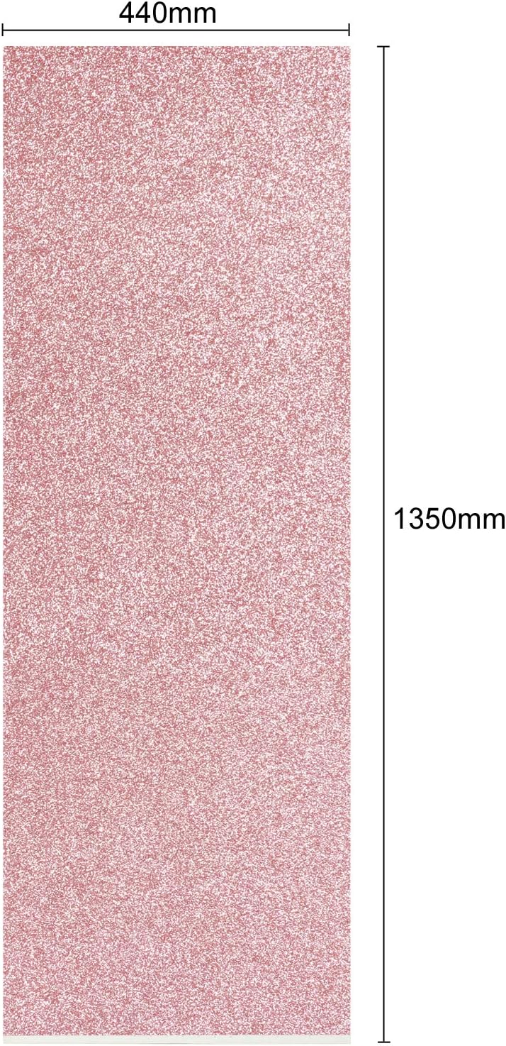TRIXES Pink Glitter Vinyl Sheet Permanent Wallpaper, Self Adhesive Peel Paper Backing, 1350mm x 440mm Sticky Back Roll - Image 5