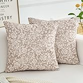 COARVXA Floral Pillow Covers 20x20 inch Set of 2,Farmhouse Neutral Pillow Covers Decorative Pillows Double Sided Pattern Cushion Cover Soft Pillow Case for Living Sofa Room Bed Square Pillow Cover