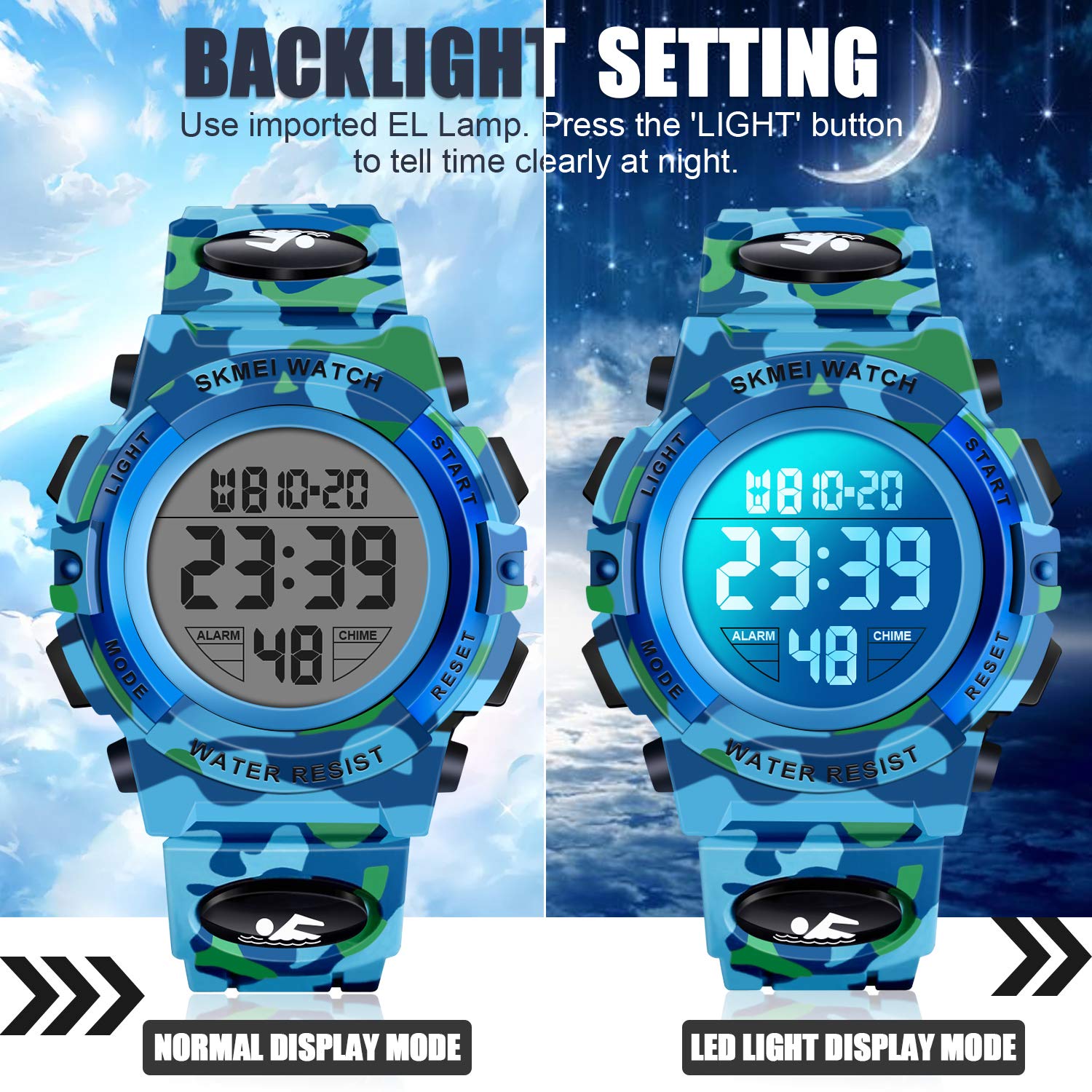 ATIMO LED 50M Waterproof Kids Digital Sport Watch - Kids Gifts