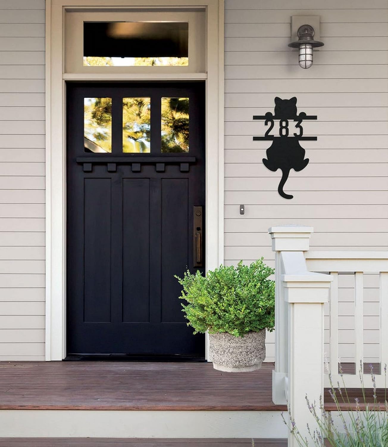 Address Signs - Metal Cat Address Sign Front Door Porch Home Decor, Cute Cat House Number Sign, Address Sign Gift For Cat Lovers Home Decoration Metal Wall Decor Housewarming Gift