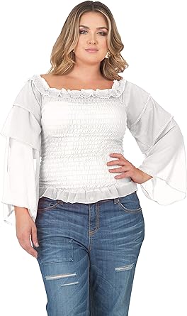 amazon white blouse plus size