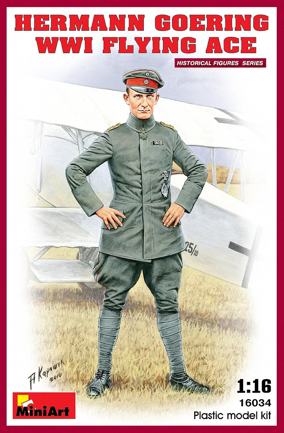 Miniart 1:16 Scale Hermann Goering WW1 Flying Ace Plastic Model Kit, Small