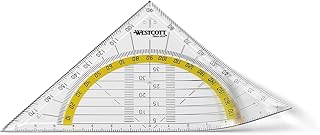 Westcott E-10132 00 Geodreieck Kunststoff bruchsicher, 14 cm, transparent