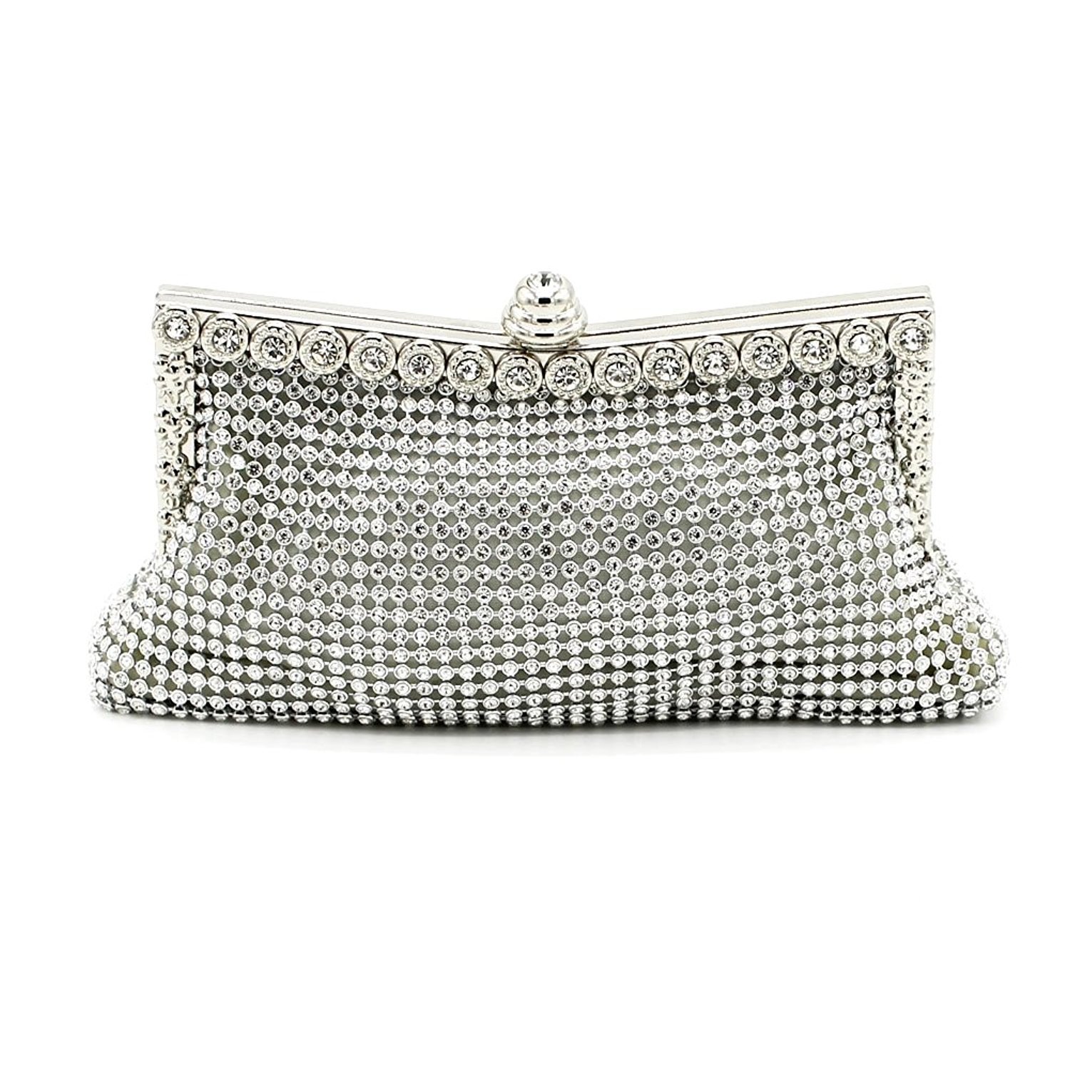 Tskybag Ladies Girls Sparkly Diamante Crystal Satin Clutch Bag Evening Wedding Bridal Wallet Handy Designer Bag Handbag Purse Bag