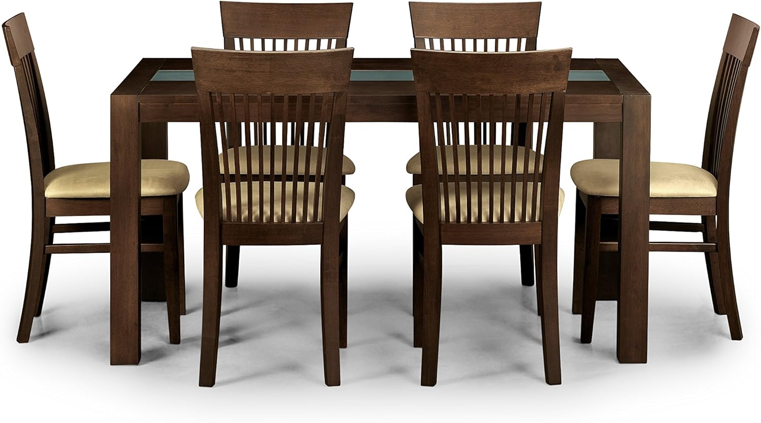 Julian Bowen Santiago Dining Table Set with 4 Chairs, Dark Wood Amazon