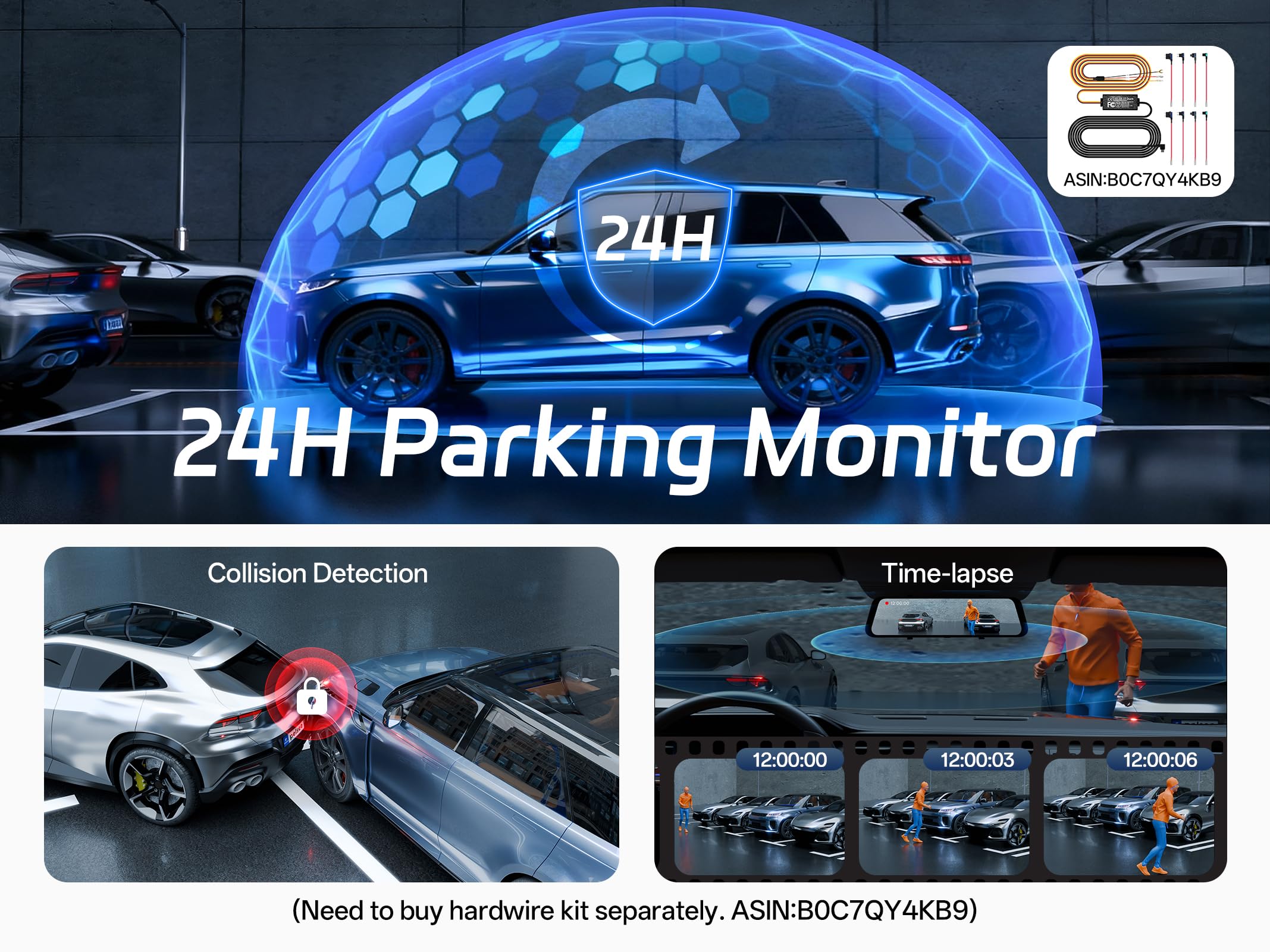 Pelsee P12 Pro 4K Mirror Dash Cam w/ADAS and BSD, 5.8GHz WiFi 20MB/s Download, Rear View Mirror Camera 4K Front and 1080P Rear, Voice Control, GPS, Color Night Vision, 12