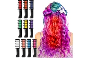 QIUFSSE 10 Color Hair Chalk for Girls Temporary Hair Color Dye for Kids,Washable Hair Chalk Comb,Gifts for Girls Age 8-12,Best Creative Gifts for Children's Day Christmas Halloween Cosplay Birthday Party New Year