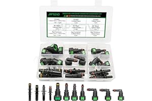 Japtend 26pcs Fuel Line Quick Connect Assortment Kit, 11 Sizes Fuel Line Repair Kit Straight Elbow Pipe Connector Fittings SAE 7.89mm to 11.8mm