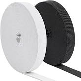 JJUNW Elastic Band for Sewing, 3/4 Inch x 11 Yard High Stretch Knit Elastic | 2 Rolls Waistband Elastic for Pants Clothing Alterations DIY Crafts Wig Bands Black White