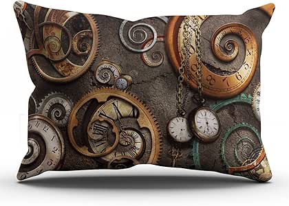 Amazon.com: KEIBIKE Pillow Case Vintage Gear Steampunk ...