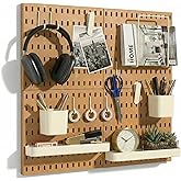 Keepo Peg Board Wall Organizer – Plastic Pegboard Panels, Modular Peg Board Storage System For Home Office, Craft Room, Gamin