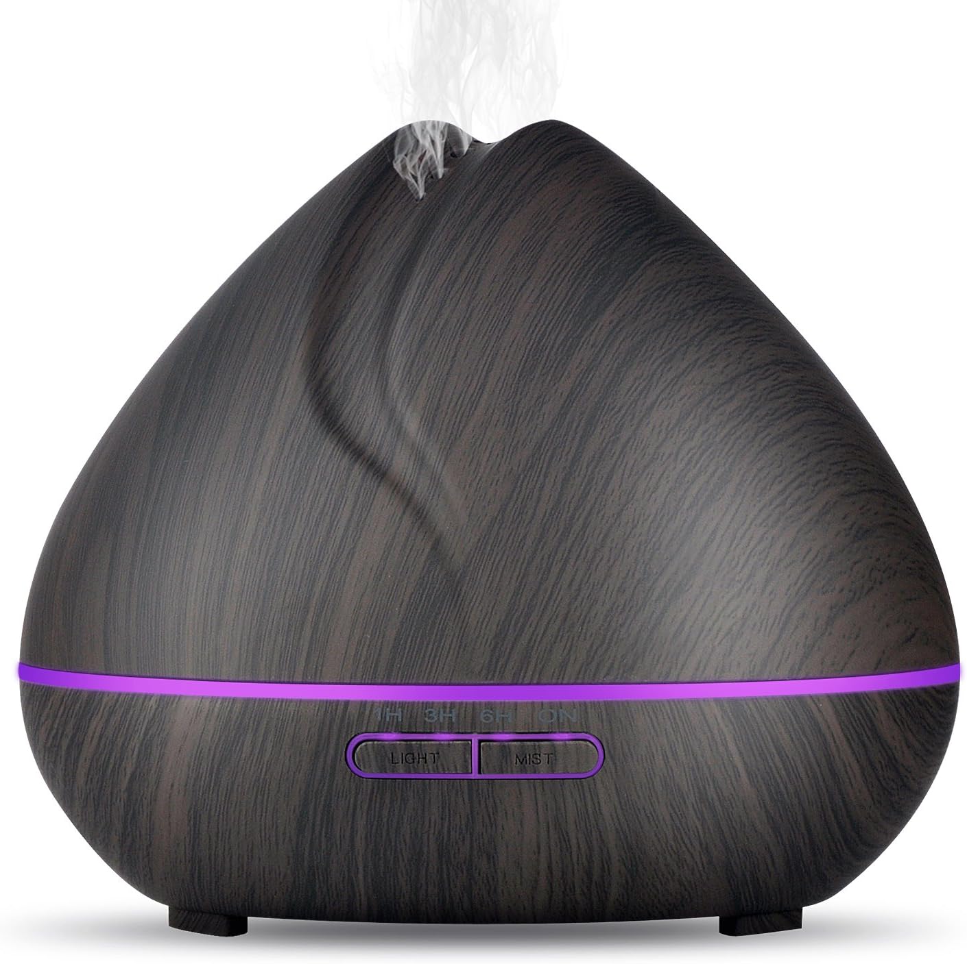 Aromatherapy Essential Oil Diffuser,OliveTech 400ml Aroma Diffuser Wood Grain Ultrasonic Cool Mist Humidifier with 7 Color LED Lights Changing and Waterless Auto Shut-off