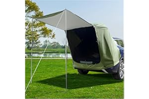 Ligebul SUV Tailgate Tent with Awning Shade, Car Camping Tents with Mosquito Net Waterproof Sunproof Hatchback Car Tent for C