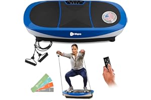 Lifepro Rumblex Max 4D Black Vibration Plate Exercise Machine with Loop Resistance Bands for Home Fitness Shaping Training Recovery Tone & Strength