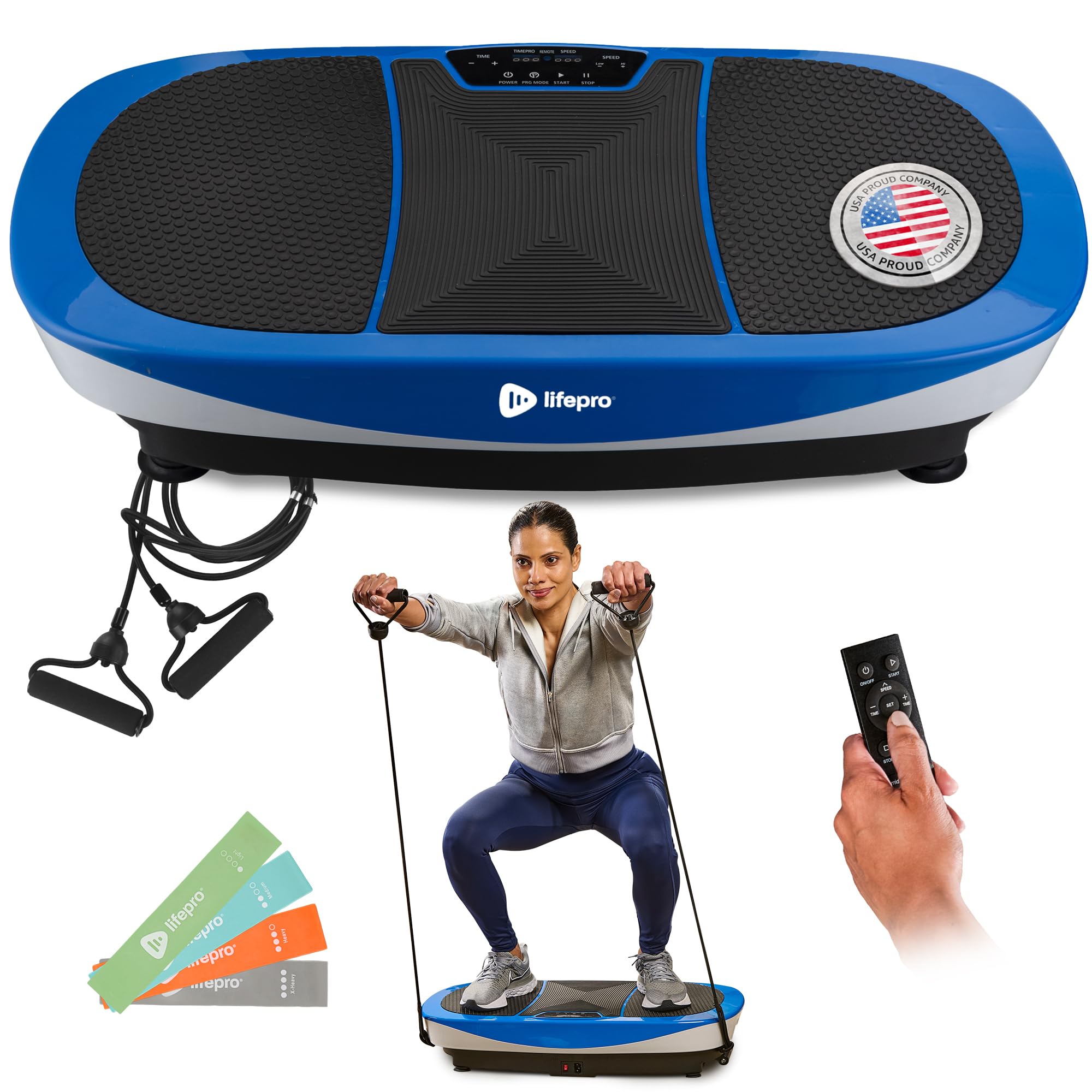 Photo 1 of Lifepro Rumblex Max 4D Black Vibration Plate Exercise Machine with Loop Resistance Bands for Home Fitness Shaping Training Recovery Tone & Strength