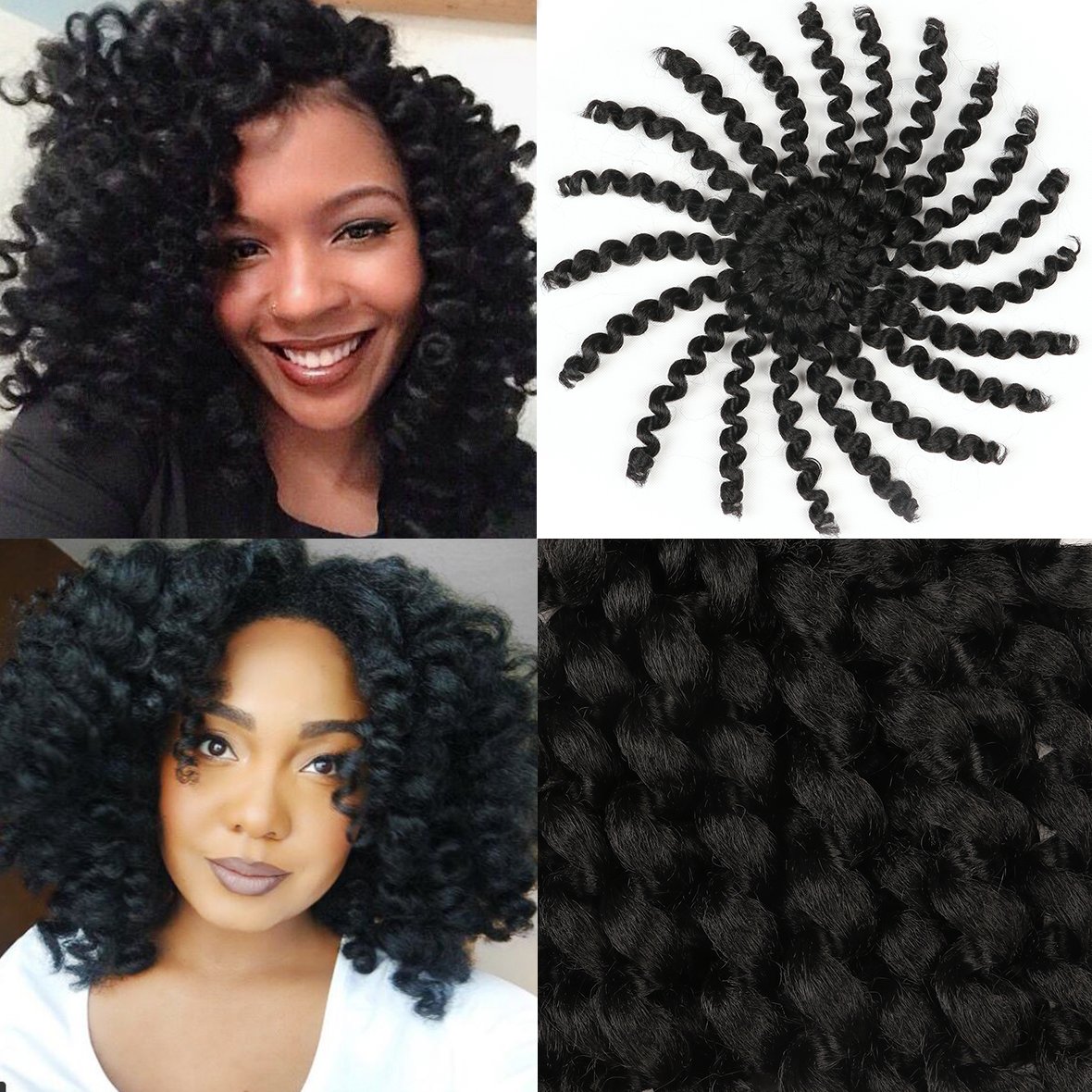 Amazon Com 3 Pcs Wand Curly Braids 8 Inch Natural Black Jamaican