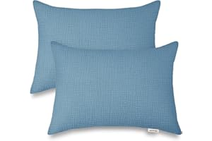 WIMIST Toddler Pillowcases for 13"x18" Pillow 2 Pack, Muslin Small Toddler Baby Kids Travel Pillow Covers for Boys Girls with Envelope Closure