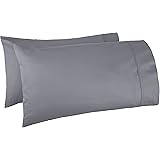 Amazon Basics 400 Thread Count Pillow Cases - Standard, Dark Gray