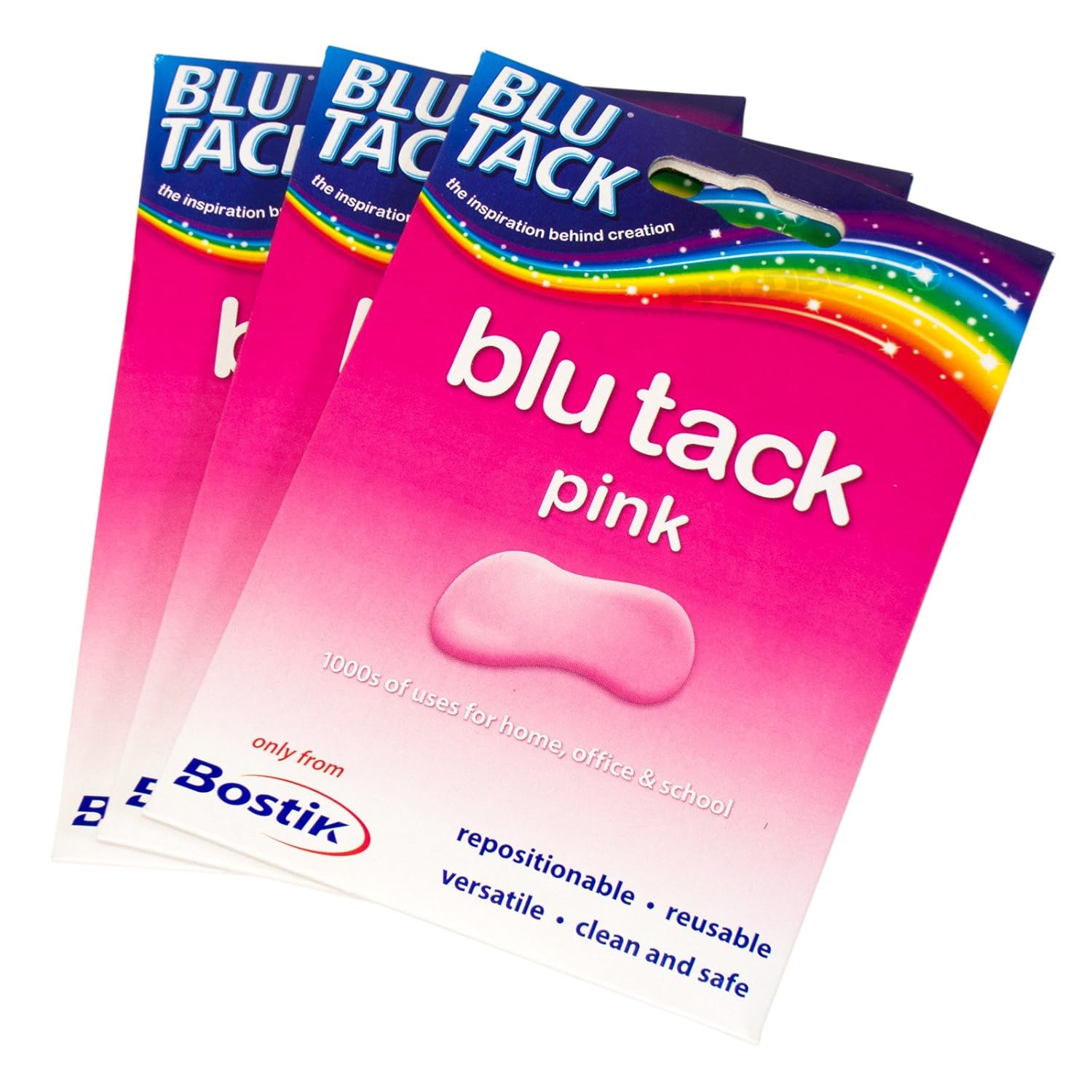 [Pack of 3] Bostik Blu Tack 48g Packs Reusable Adhesive Sticky Putty