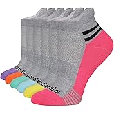 JOYNÉE Womens Ankle Cushioned Socks 6 Pack Athletic Low Cut Socks with Heel Tab for Running Sports