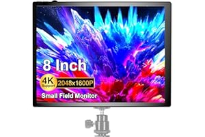 AISHICHEN 8 inch Small HDMI Monitor Portable 2056x1600p IPS, Camera Video Field Monitor with 1/4 Screw Hole 4K Support HDMI Input Hot Shoe Mount for PC/TV/DVD/Raspberry PI/Camera Built in Speakers&Earphone Jack