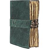 Vintage Leather Journal Handmade Buffalo Deckle Edge Paper – Leather Bound Journal for Women Men Vintage C-Lock Closure Ideal for Writing & Travel for Artists