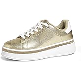 TIMEJOY Women's Sparkly Platform Sneakers Casual Shoes with Glitter Accents & 2-Inch Thick Non-Slip Sole for Streetwear, Everyday Shine