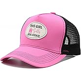 Waldeal Women's This Girl Real Estate Baseball Caps Adjustable Summer Mesh Trucker Hat