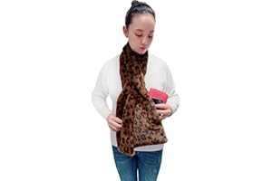 Lina & Lily Women's Winter Pull-Through Faux Fur Scarf with Hidden Zipper Pocket