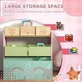 ZONEKIZ Kids Storage Unit with 6 Fabric Bins Pink 63 x 30 x 66 cm view 4