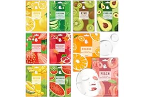 Face Mask Set,Moisturizing Facial Sheet Mask,Hydrating Face Mask Skin Care Face Sheet Mask Variety Set（10PCS）