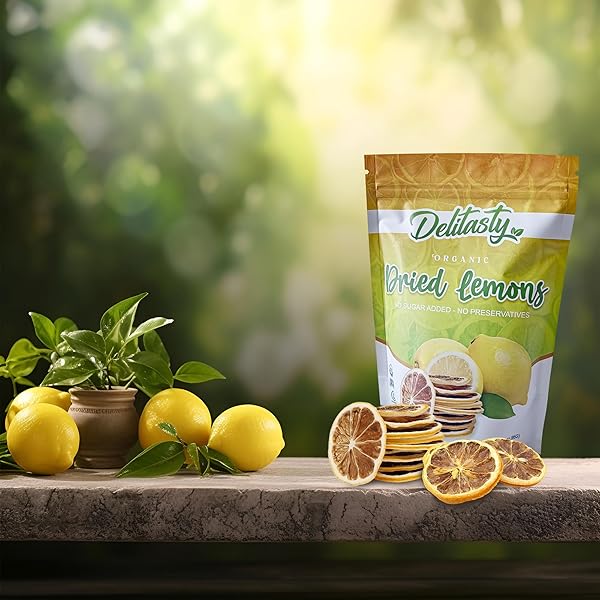 DELITASTY DRIED LEMON SLICES – DEHYDRATED FRUIT FOR COCKTAILS – DEHYDRATED LIMES FOR COCKTAILS – DRIED LIMES -PACK 3 OZ.