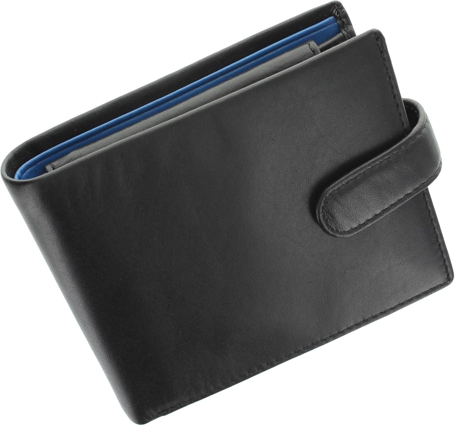 VISCONTI Parma Collection Leonardo Two Tone Gents Leather Bi-Fold Wallet PM102 Black/Cobalt, Black/ Cobalt - Image 5