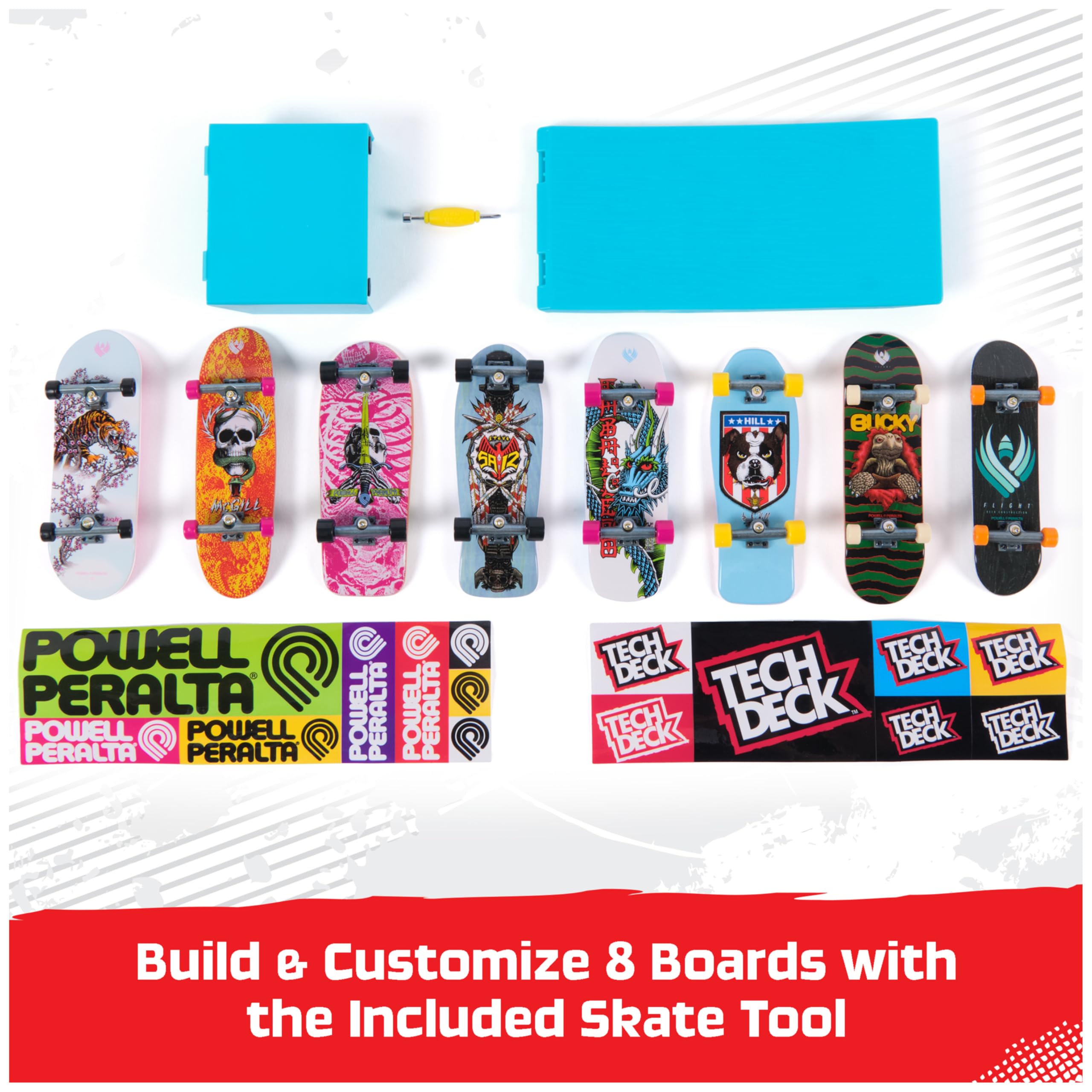 TECH DECK Powell Peralta Legends SK8Shop Bonus Pack with Ramp, Collectible and Customizable Mini Skateboards, Kids Toys for Ages 6 and up