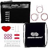 ChiaoGoo Twist Red Lace 5-Inch Mini 7500-M Interchangeable Circular Needle Set, Sizes US 000, 00, 0, 1, 1.5 with 3 Cords, Connectors, Stitch Markers, Stoppers with Project Bag