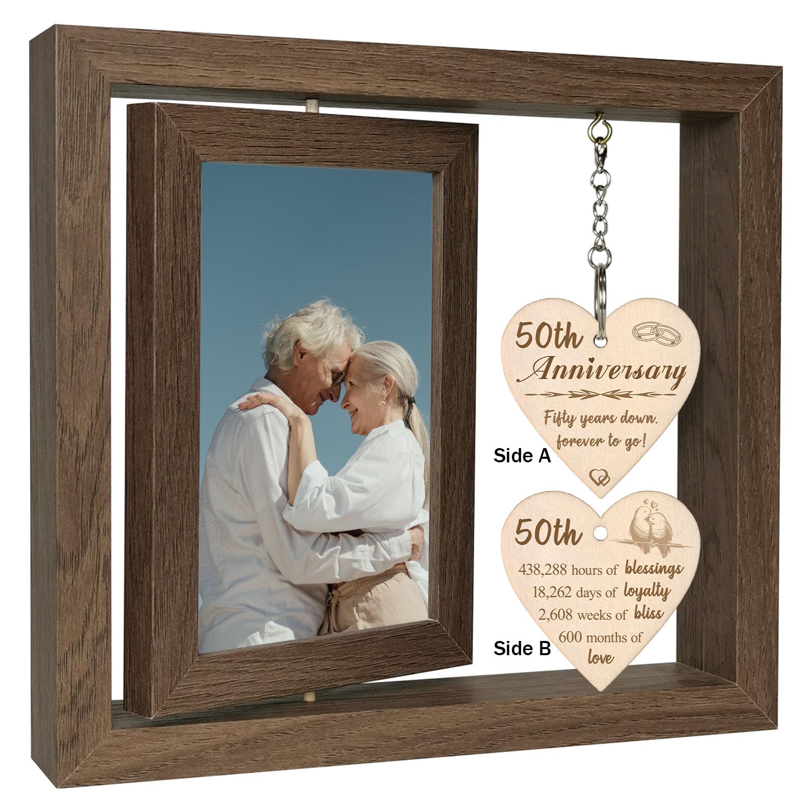 50th Wedding Anniversary Photo Frame Gifts, Golden Anniversary Photo Frame for Couple Parents (Dis Two 15x10 cm) — image 1