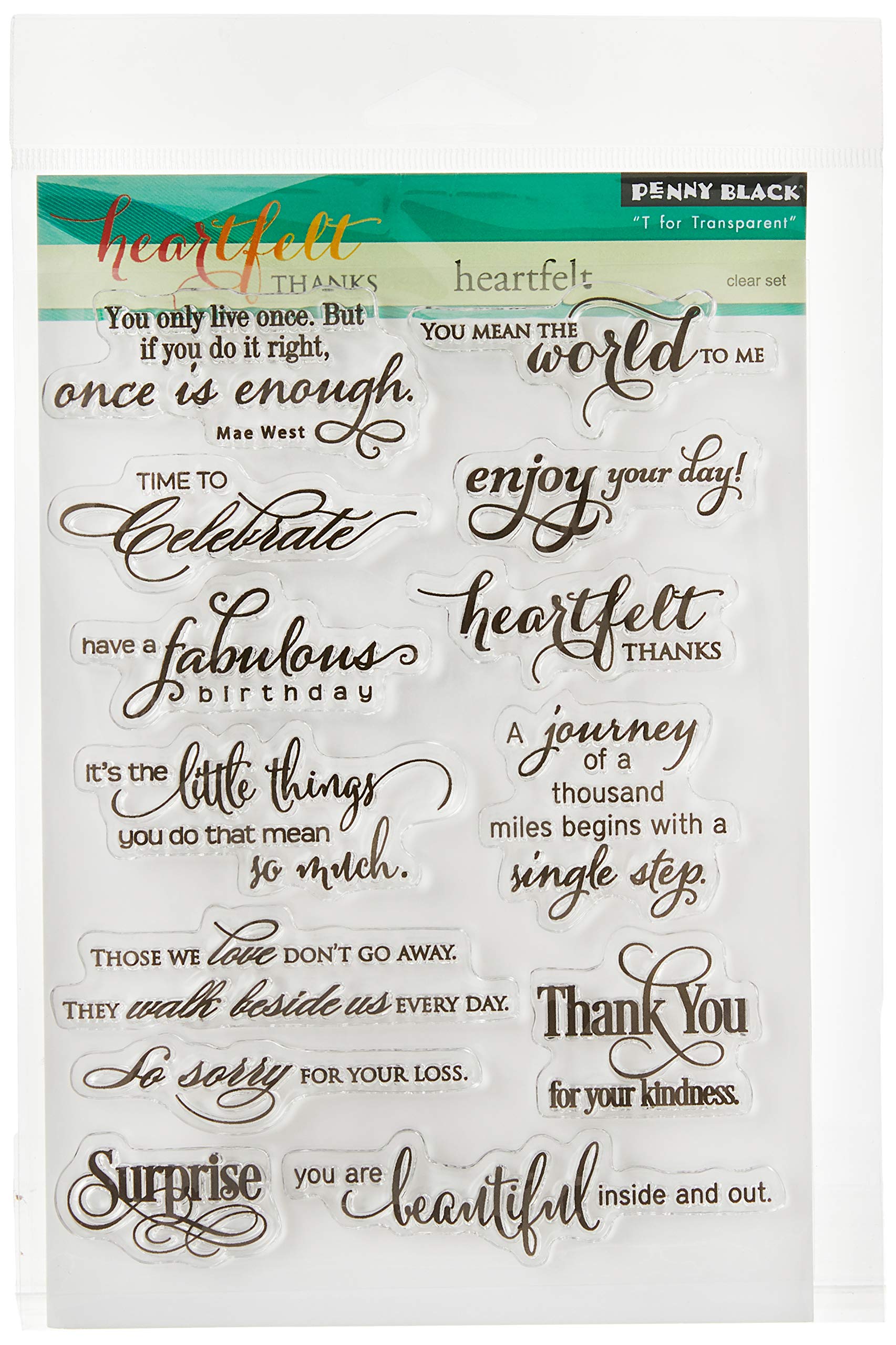Penny Black Rubber Clear Stamps 5-inch x 6.5-inch Sheet-Heartfelt