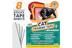 Panther Armor Cat Scratch Deterrent Tape – 8-Pack Double Sided Sticky Cat Tape for Furniture – 4-Pack XL + 4-Pack L, Anti Paws, Anti-Scratch, Clear Plastic Tapes