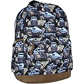 INTIMO Monster Jam Backpack Allover Megalodon Shark Monster Truck School Book Bag with Laptop Tech Sleeve 16"
