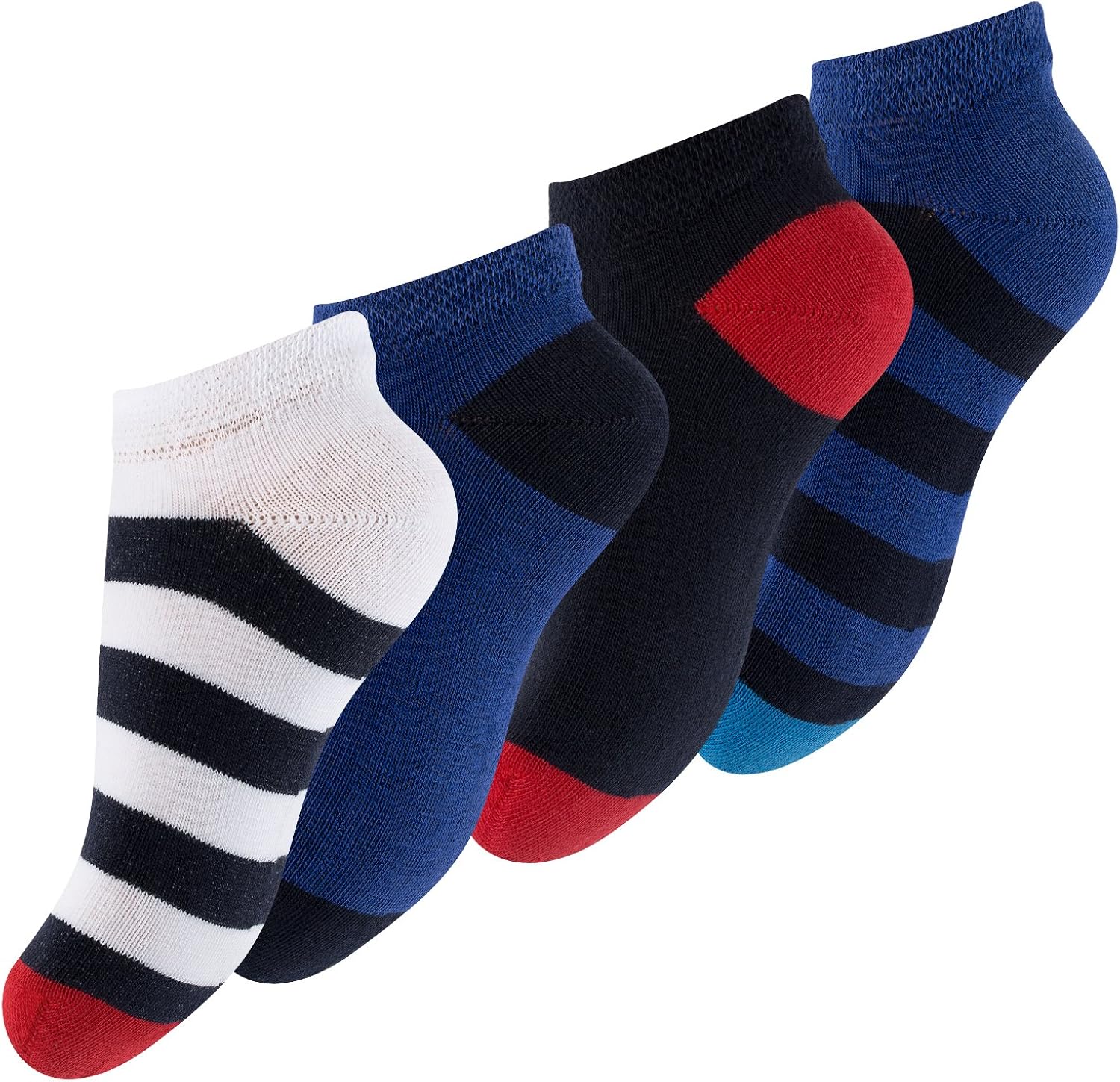 8 pair Childrens Ankle Socks,”MaritimeStripes”, cotton rich BigaMart