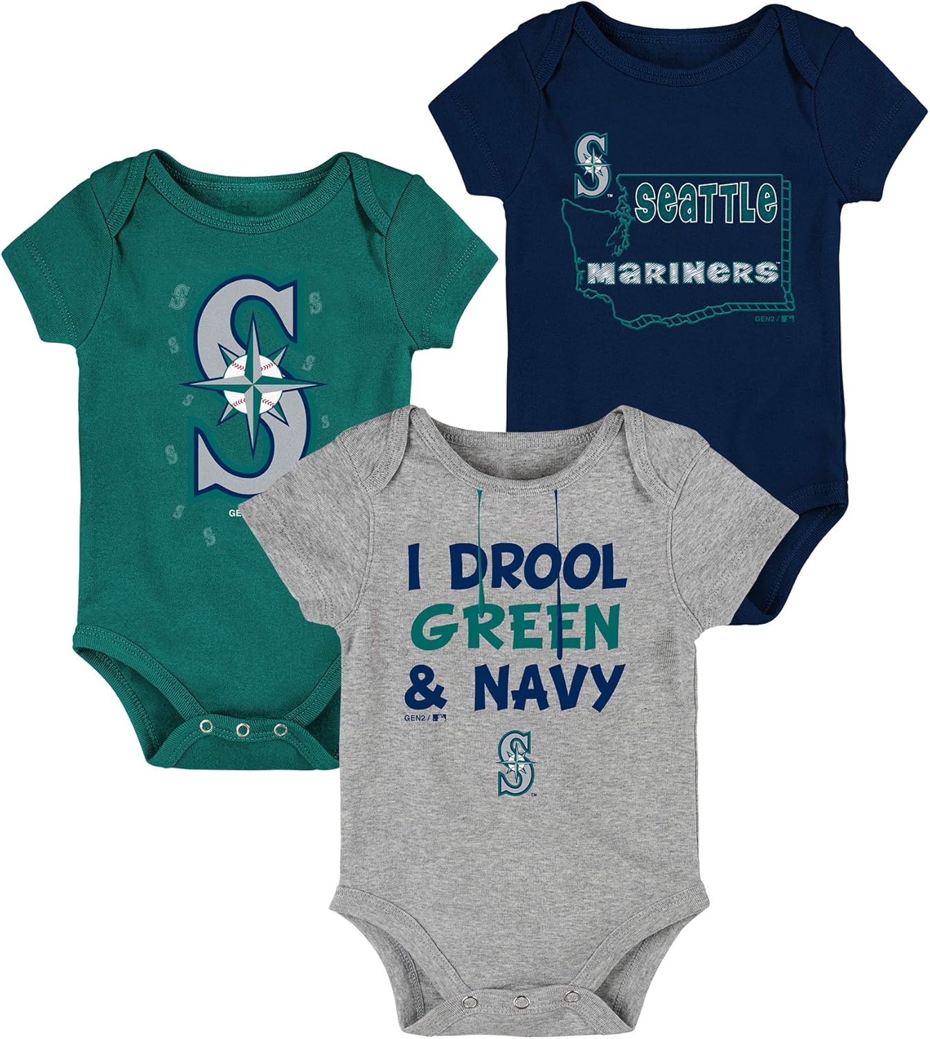 MLB Newborn Infants"Big Time Fan" 3 Piece Bodysuit Creeper Set: Clothing