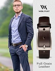 WOLFANT Men's 35mm Dress Casual Belt,100% Italian