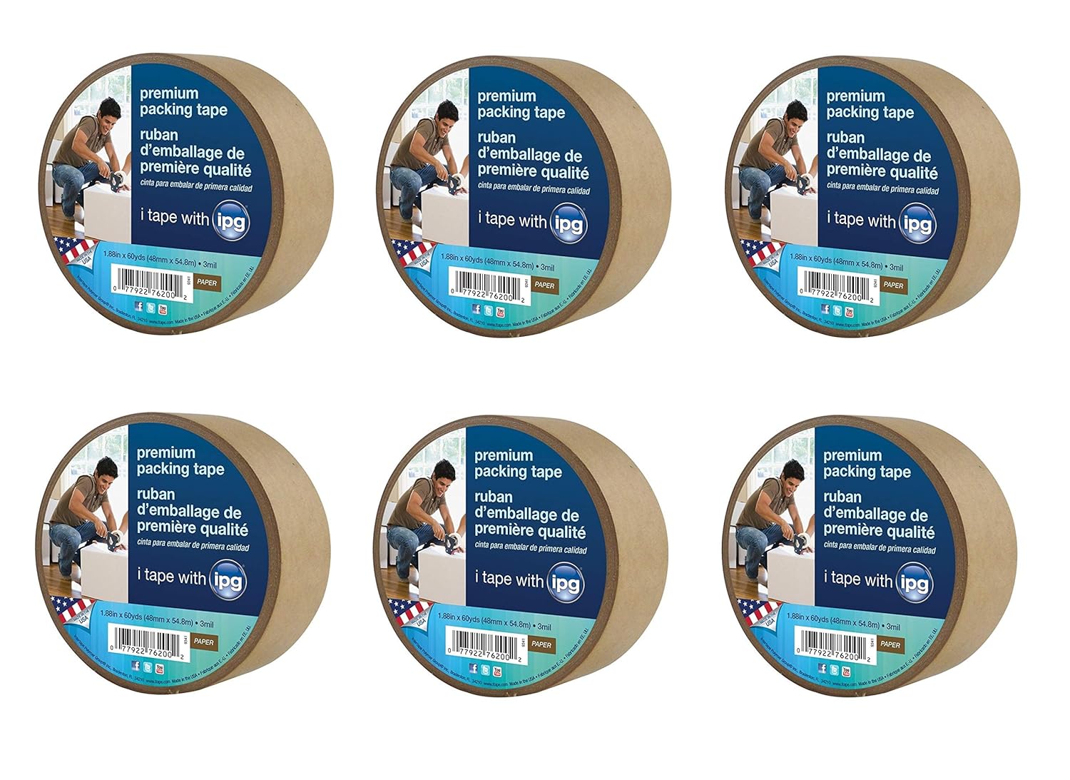 Intertape Polymer Group 9341 Kraft Paper Flatback Carton Sealing Tape